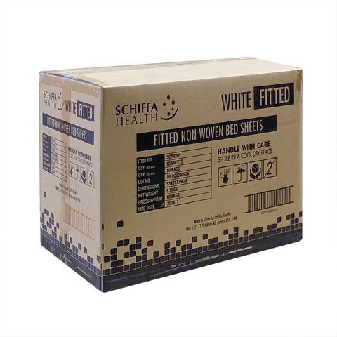 BED SHEET NON WOVEN FITTED 40GSM WHITE