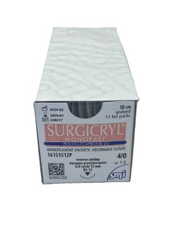 SUTURE EASYPASS 4/0 12MM 50CM UD 3/8C RV