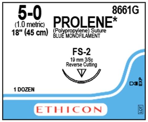 SUTURE PROLENE 5/0 FS-2 19MM 45CM 3/8C