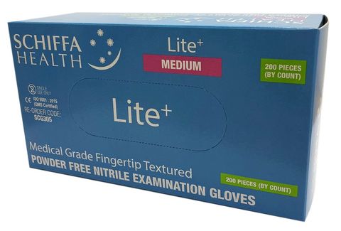 GLOVES LITE+ NITRILE PF SCHIFFA MEDIUM