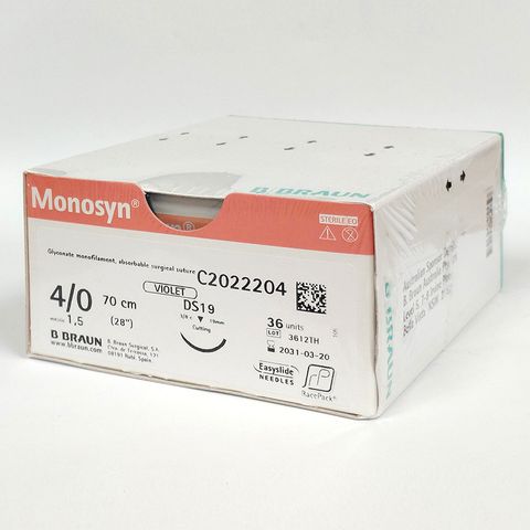 SUTURE MONOSYN 4/0 19MM 70CM R/C VT