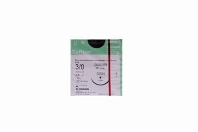 SUTURE DAFILON 3/0 24MM 45CM BL 3/8C RV