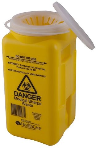 SHARPS COLLECTOR 1.4L RESEALABLE  LID