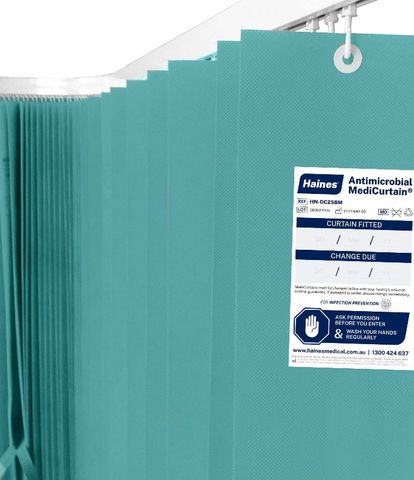 ANTIMICROBIAL MEDICAL CURTAINS TEAL 7.5M x 2M