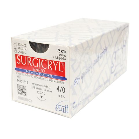 SUTURE SURGICRYL RAPID 4/0 12MM 75CM UD