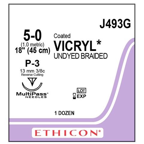 SUTURE VICRYL 5/0 P-3 13MM 45CM