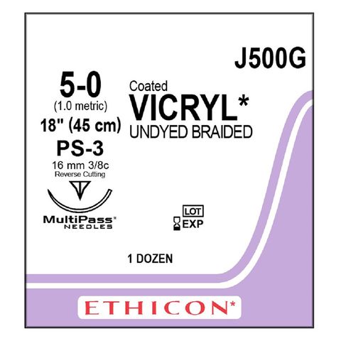 SUTURE VICRYL 5/0 PS-3 16MM 45CM UD