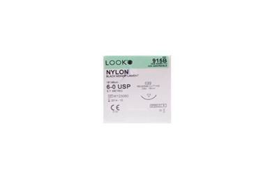 SUTURE NYLON 6/0 16MM 45CM BK 3/8C RV