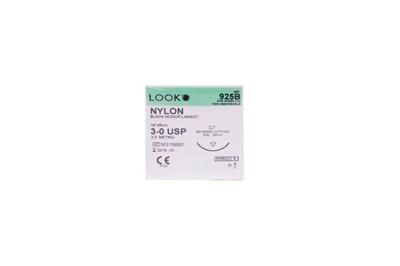 SUTURE NYLON 3/0 24MM 45CM BK 3/8C RV