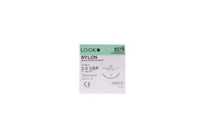 SUTURE NYLON 2/0 26MM 45CM BK 3/8C RV