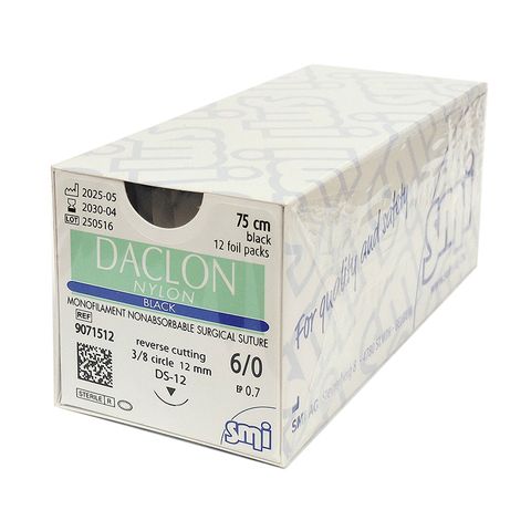 SMI DACLON NYLON SUTURE 75CM