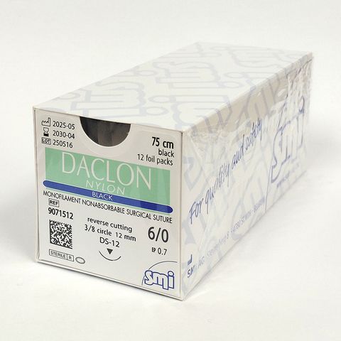 SMI DACLON NYLON SUTURE 75CM