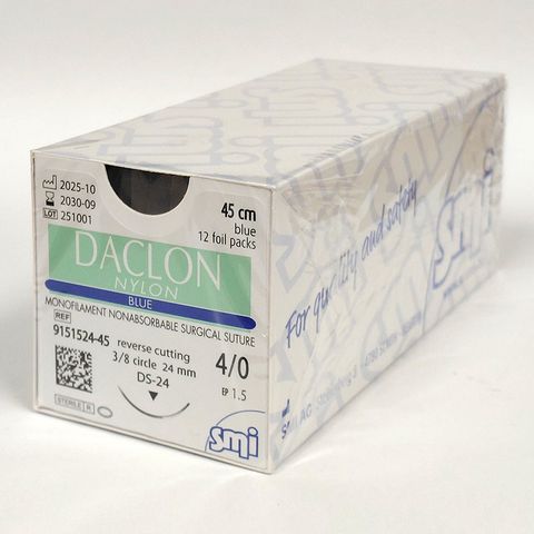 SMI DACLON NYLON SUTURE 45CM