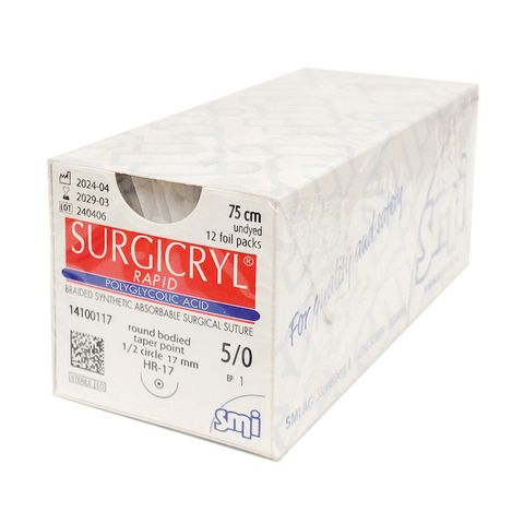 SUTURE SURGICRYL RAPID 5/0 17MM 75CM UD