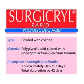 SUTURE SURGICRYL RAPID 4/0 19MM 75CM UD