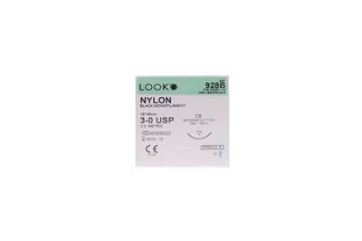 SUTURE NYLON 3/0 19MM 45CM BK 3/8C RV