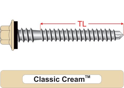 220100.2200 Classic Cream™ RoofMates® - Crest-Lok™ Roofing Screws