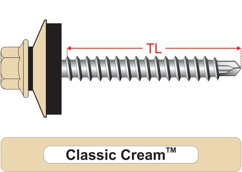 220120.2200 Classic Cream™ RoofMates® & 25mm Multi Seal, Roofing Screws