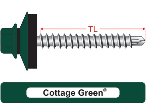 220120.2500 Cottage Green® RoofMates® & 25mm Multi Seal, Roofing Screws