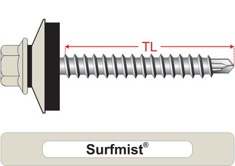 220120.8500 Surfmist® RoofMates® & 25mm Multi Seal, Roofing Screws