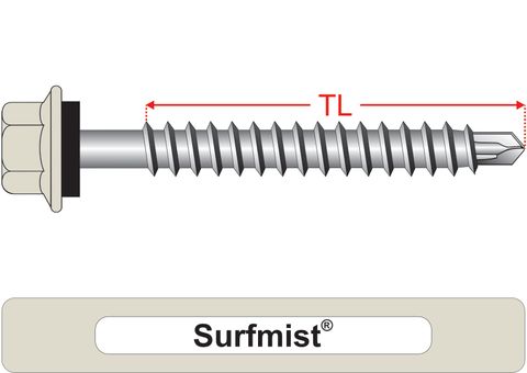 220110.8500 Surfmist® RoofMates® - Hex Seal, Roofing Screws