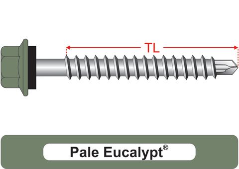 220110.8000 Pale Eucalypt® RoofMates® - Hex Seal, Roofing Screws