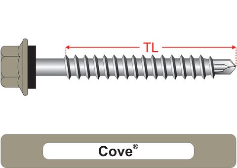 220110.2600 Cove® RoofMates® - Hex Seal, Roofing Screws