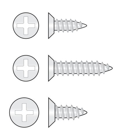 172010 Stainless Steel Self-Tapping - Countersunk Undercut Head