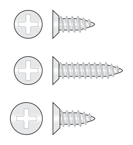 201010 Self-Tapping - Countersunk Undercut Head, Zinc Plated Steel