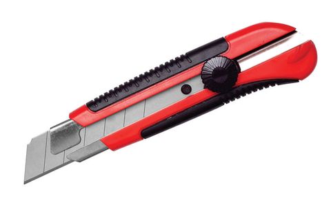 550615 Red Cutting Knife- Heavy Duty Extra Large 25mm Retractable Snap Off Blade