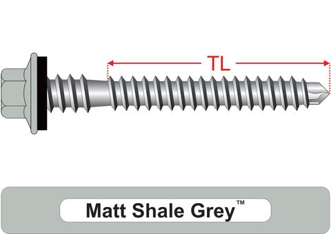 220100.6100 Matt Shale Grey™ RoofMates® - Crest-Lok™ Roofing Screws