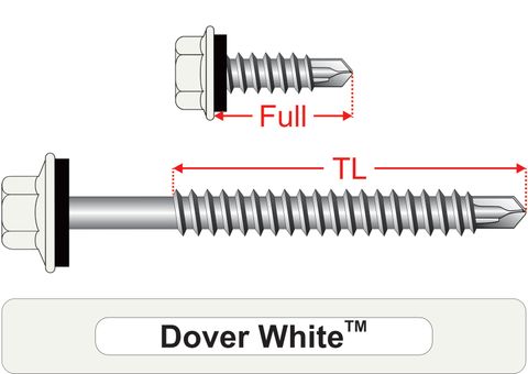 220230.3100 Dover White™ SteelMates® - Hex Seal, Coarse Thread