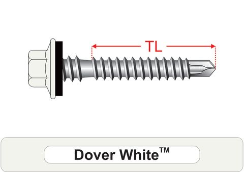 220200.3100 Dover White™ SteelMates® - Crest-Lok™ Roofing Screws