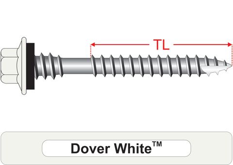 220500.3100 Dover White™ TimberMates® - Crest-Lok™ Roofing Screws