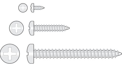 201050 Self-Tapping - Pan Head, Zinc Plated Steel