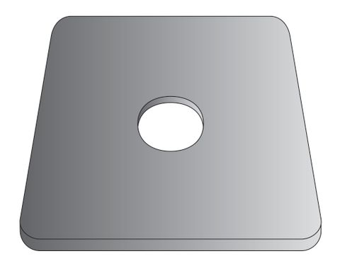 M12 x 50mm x 3.0mm Flat Square (14~14.27mm Hole Size)