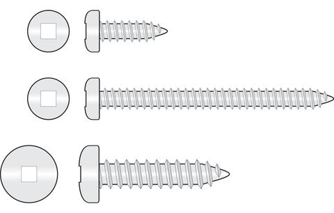 172030 Stainless Steel Self-Tapping - Pan Head, Square Drive