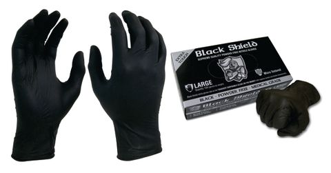 650105 BLACK SHIELD Extra Heavy Duty Nitrile Gloves Box of 100