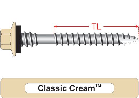 220500.2200 Classic Cream™ TimberMates® - Crest-Lok™ Roofing Screws
