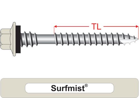 220500.8500 Surfmist® TimberMates® - Crest-Lok™ Roofing Screws