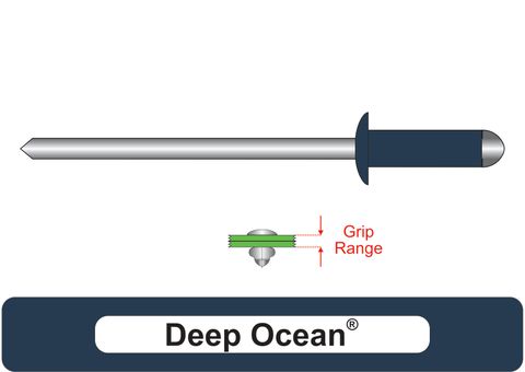 401200.2900 Deep Ocean® Steel Rivets with Steel Stem - Dome Head