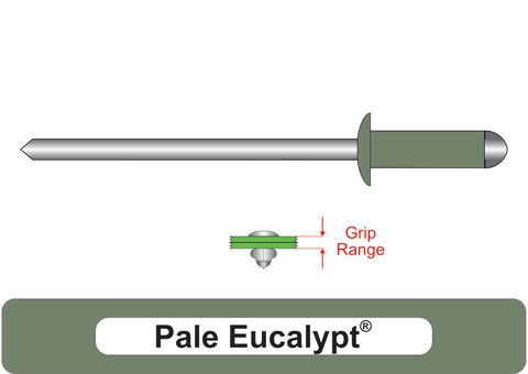 401200.8000 Pale Eucalypt® Steel Rivets with Steel Stem - Dome Head