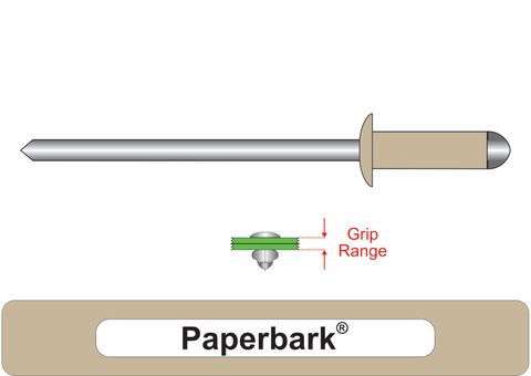 401200.8100 Paperbark® Steel Rivets with Steel Stem - Dome Head