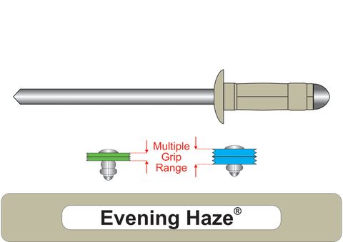 401100.3500 Evening Haze® Multi-Grip Aluminium Rivets with Steel Stem - Dome Head