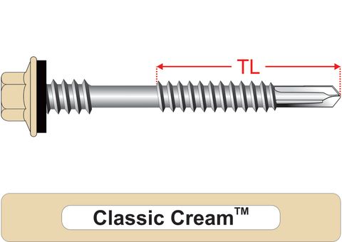 220210.2200 Classic Cream™ SteelMates® - Crest-Lok™ Type Z Roofing Screws