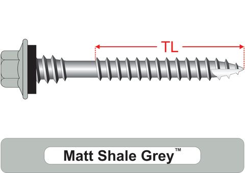 220500.6100 Matt Shale Grey™ TimberMates® - Crest-Lok™ Roofing Screws