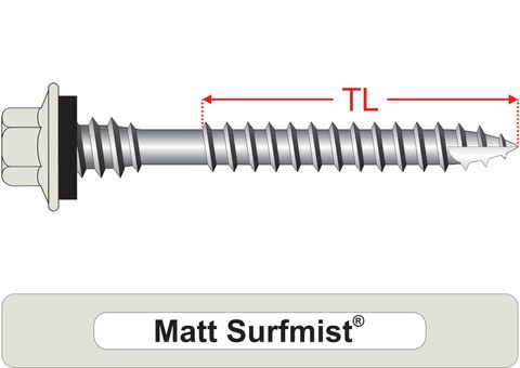 220500.6200 Matt Surfmist® TimberMates® - Crest-Lok™ Roofing Screws