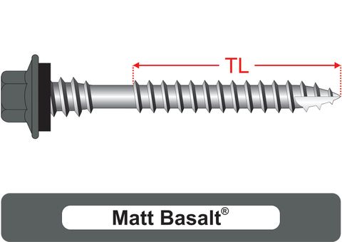 220500.5700 Matt Basalt® TimberMates® - Crest-Lok™ Roofing Screws