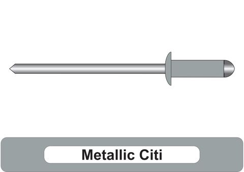 401000.6330 Metallic Citi Aluminium Rivets with Steel Stem - Dome Head