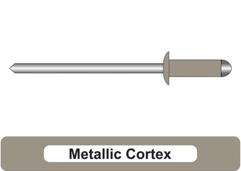 401000.6340 Metallic Cortex Aluminium Rivets with Steel Stem - Dome Head